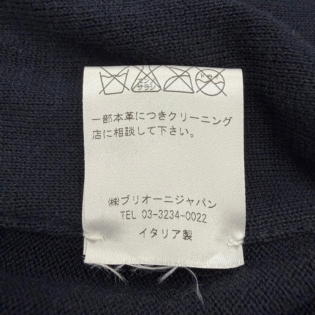 Great Brioni Jacket Knit-paneled stand-collar blouson with logo buttons Navy S