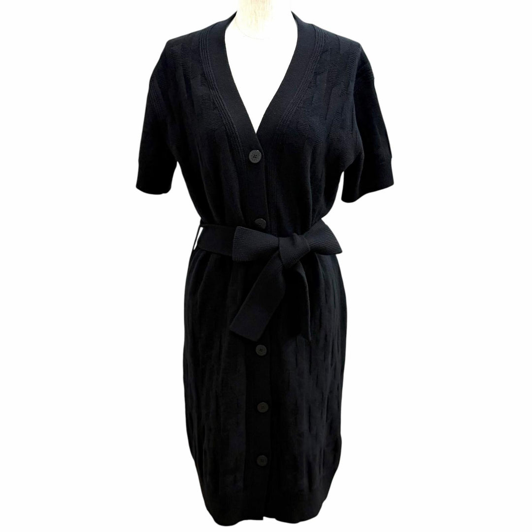 Excellent HERMES cardigan Belted, Sellier button, H motif, long wool 36 4E2522D3