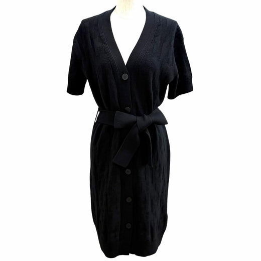 Excellent HERMES cardigan Belted, Sellier button, H motif, long wool 36 4E2522D3