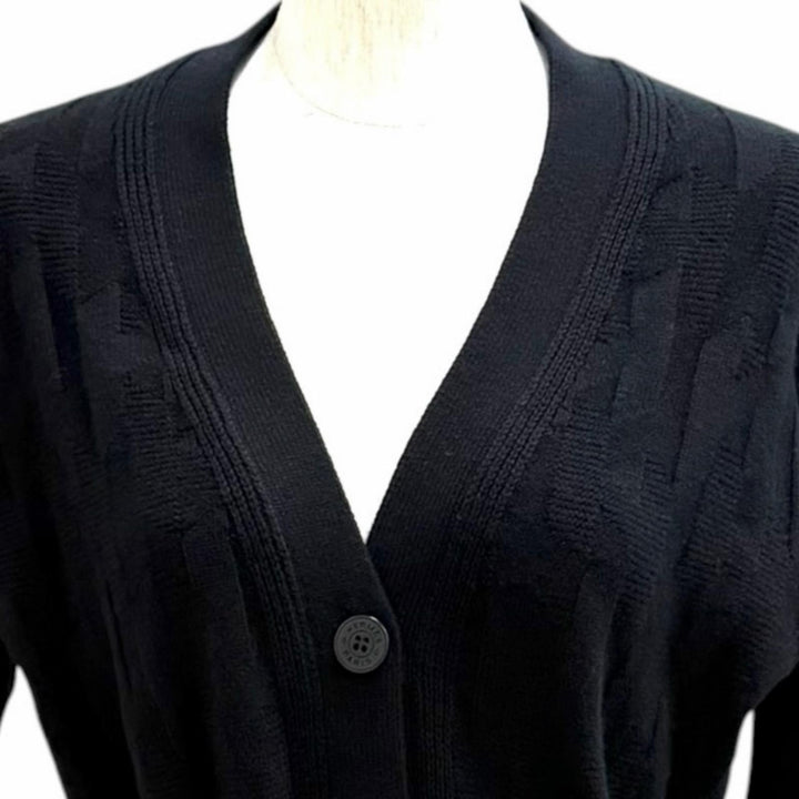 Excellent HERMES cardigan Belted, Sellier button, H motif, long wool 36 4E2522D3