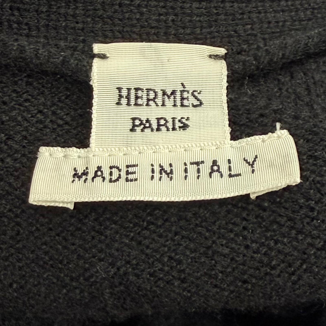 Excellent HERMES cardigan Belted, Sellier button, H motif, long wool 36 4E2522D3