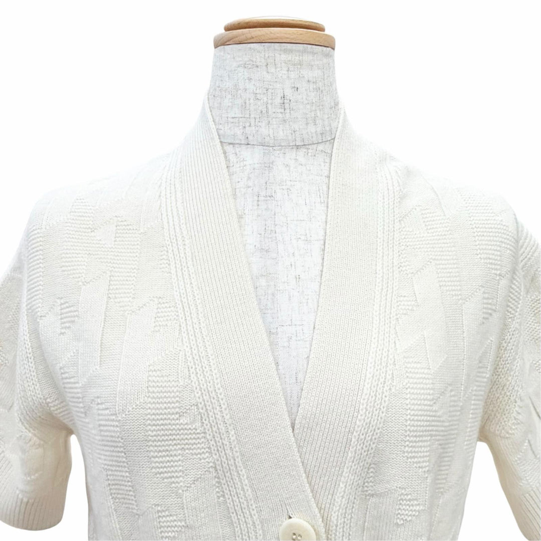 Excellent HERMES Sellier Button Belted H-Motif Knit Cardigan 34 4E2522D3