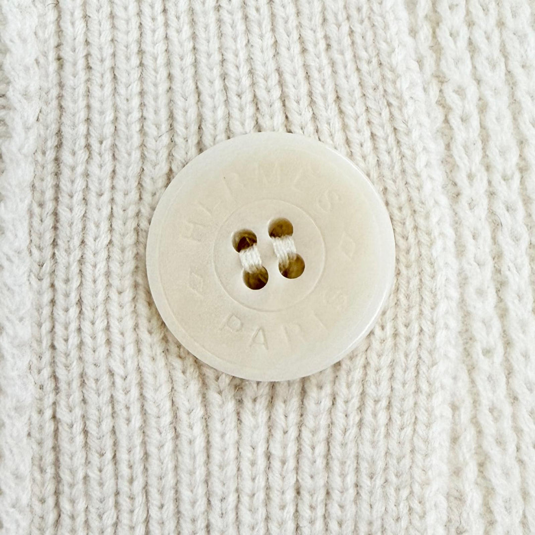 Excellent HERMES Sellier Button Belted H-Motif Knit Cardigan 34 4E2522D3