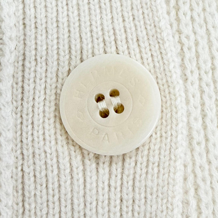 Excellent HERMES Sellier Button Belted H-Motif Knit Cardigan 34 4E2522D3