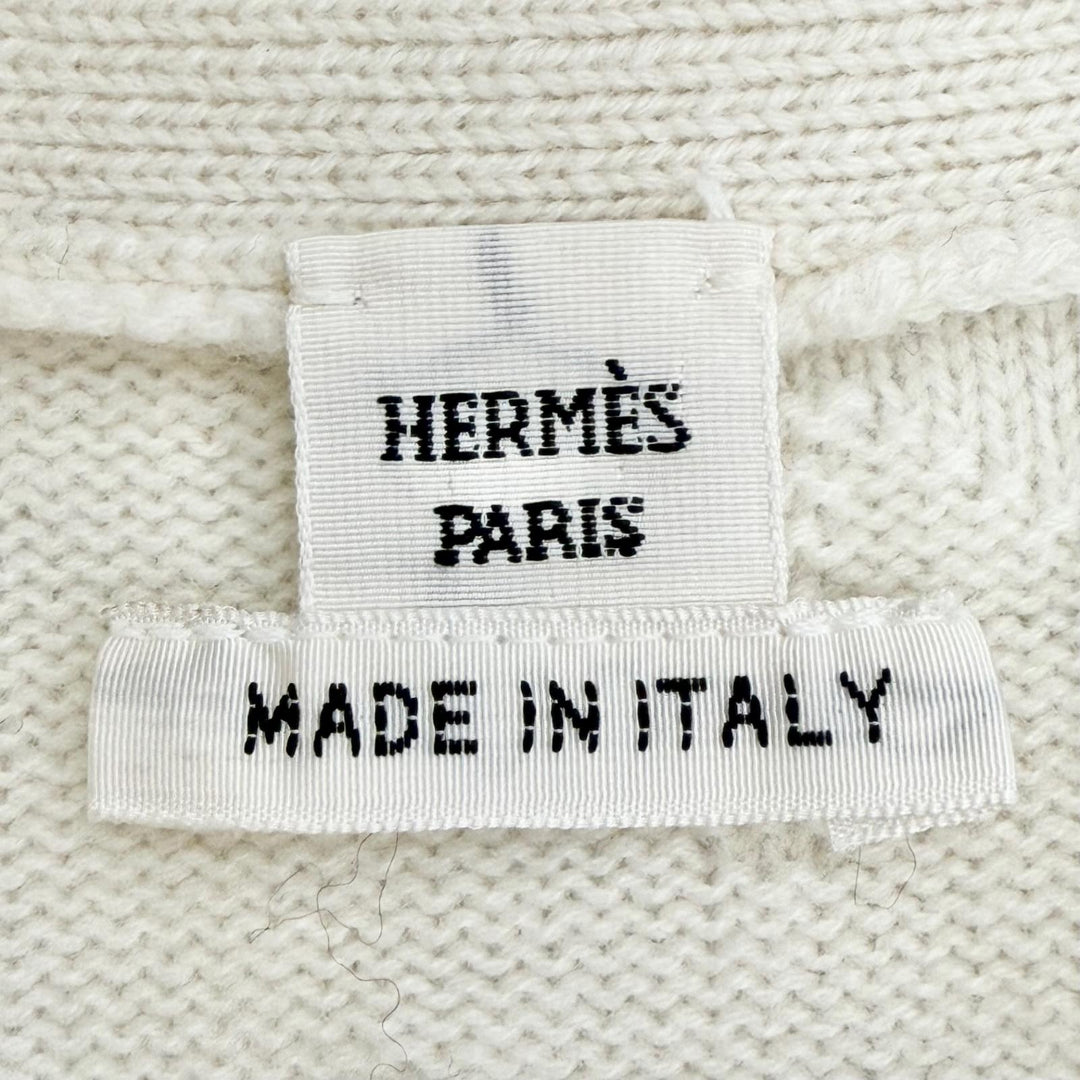 Excellent HERMES Sellier Button Belted H-Motif Knit Cardigan 34 4E2522D3