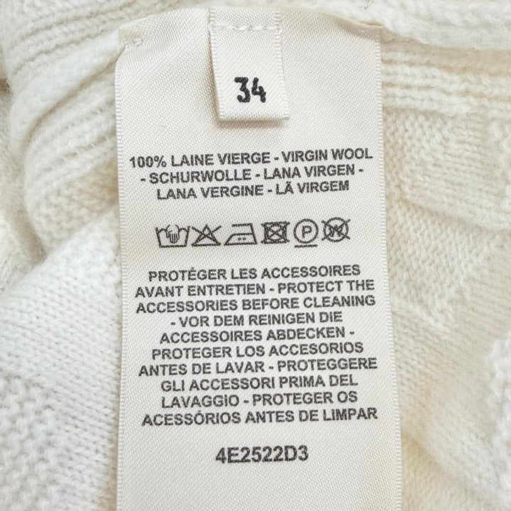 Excellent HERMES Sellier Button Belted H-Motif Knit Cardigan 34 4E2522D3