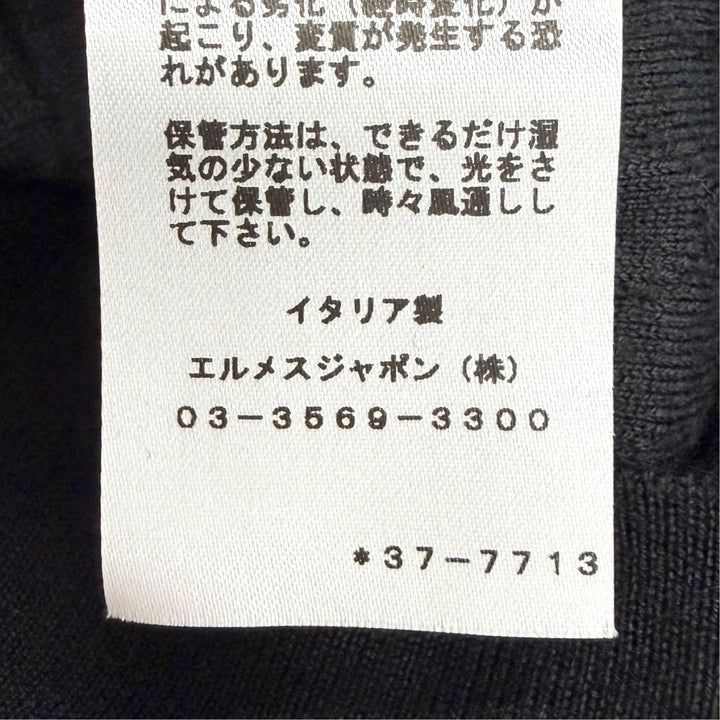 Excellent HERMES Short sleeve knit Do Re Boucles black cashmere IT 36 3H2618DA