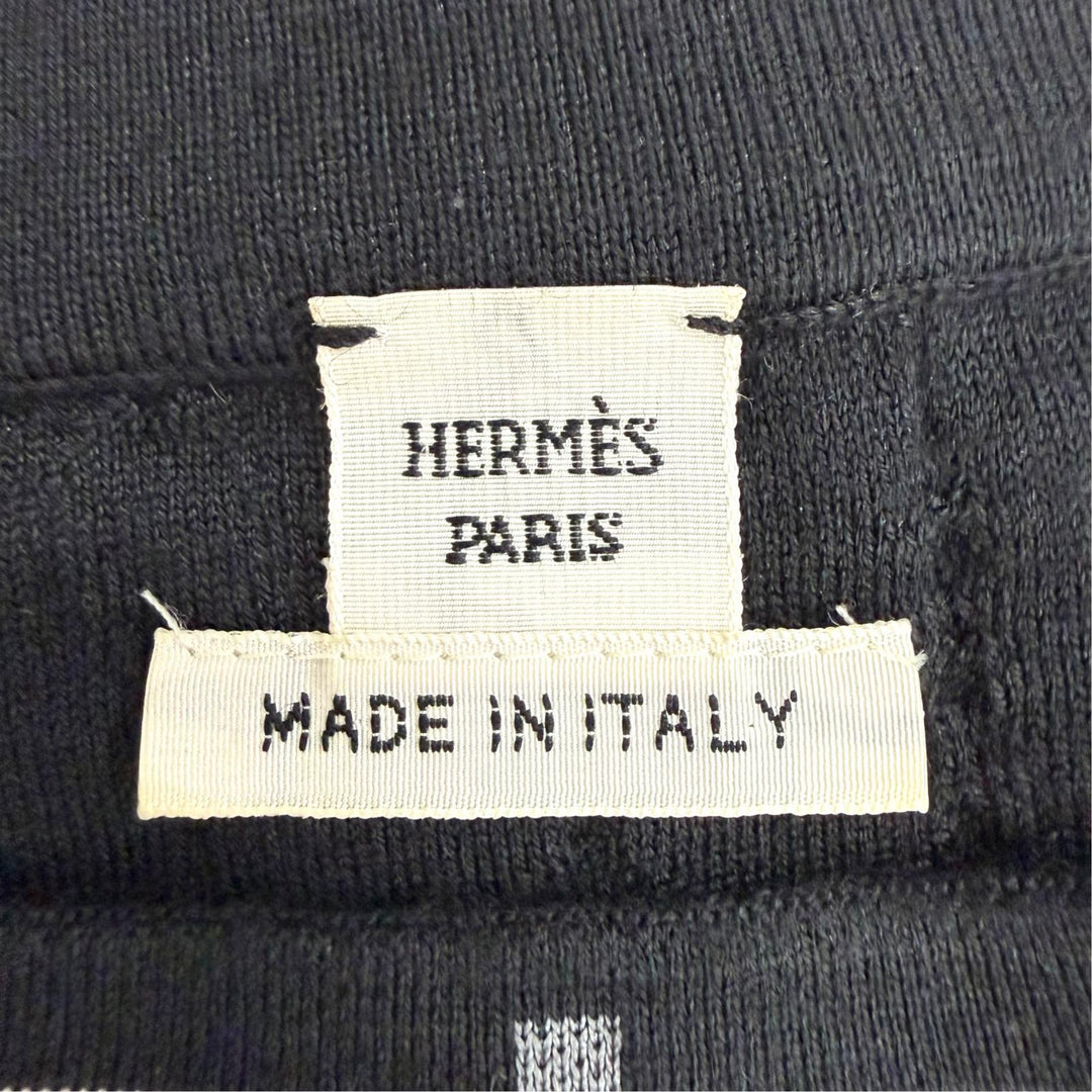 Excellent HERMES Short sleeve knit Do Re Boucles black cashmere IT 36 3H2618DA