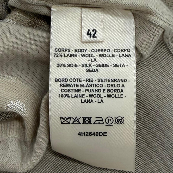 Excellent HERMES Short sleeve knit Kaleidoscope Effect beige wool IT 42 4H2640DE