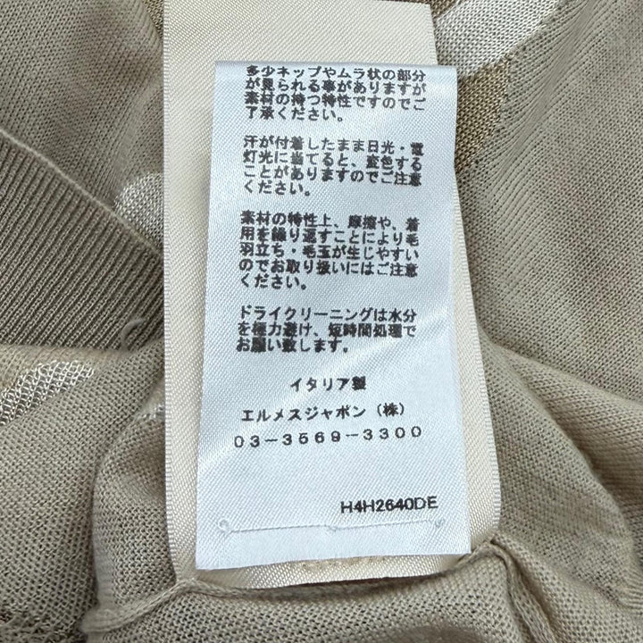 Excellent HERMES Short sleeve knit Kaleidoscope Effect beige wool IT 42 4H2640DE