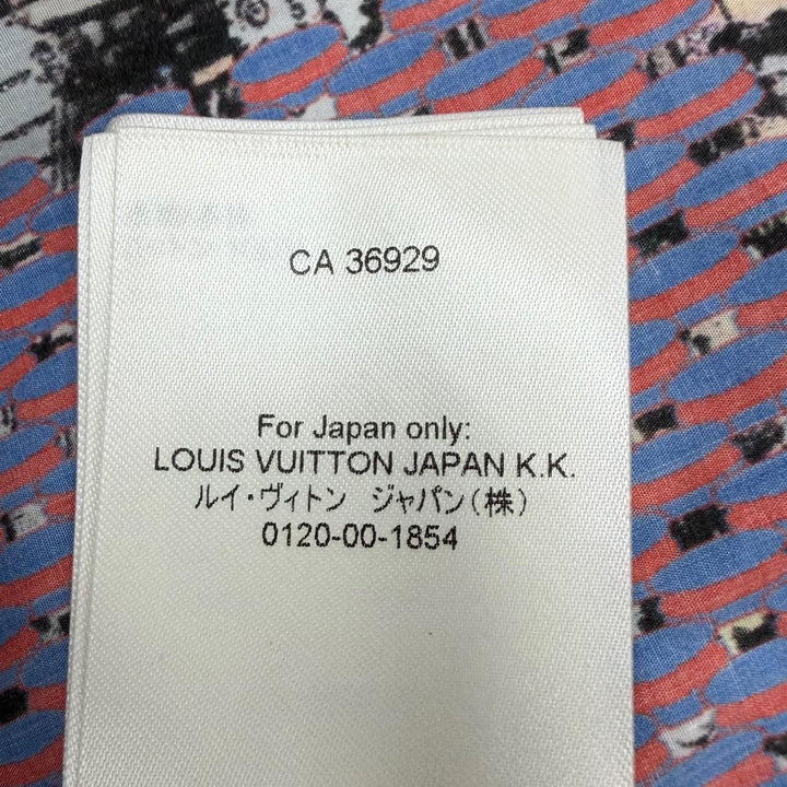 Excellent LOUIS VUITTON Long sleeve shirt Damier Classic Logo button Multi M