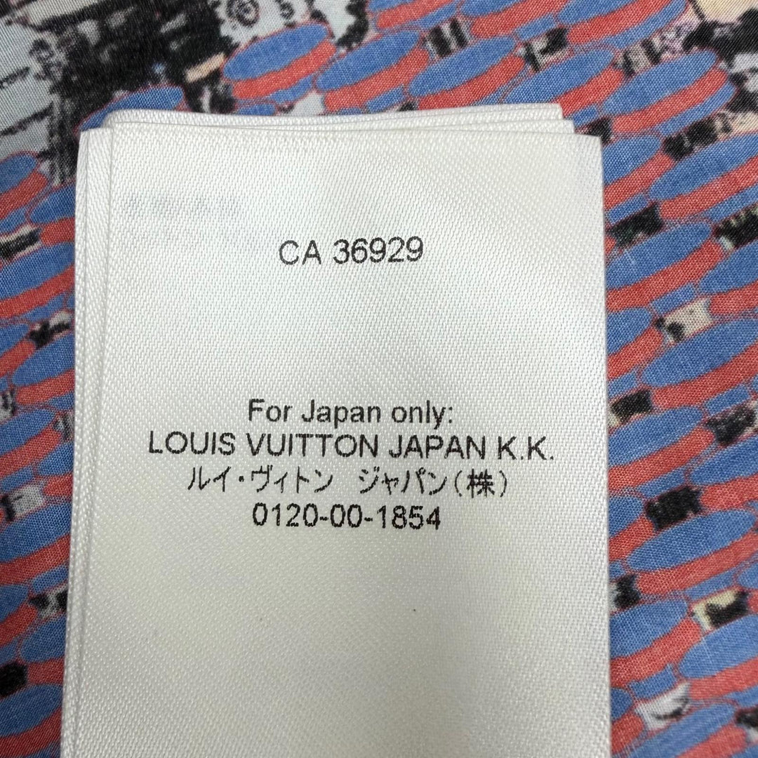 Excellent LOUIS VUITTON Long sleeve shirt Damier Classic Logo button Multi M