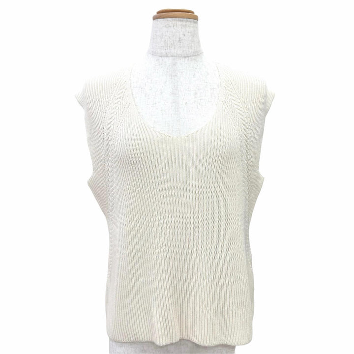 Excellent HERMES Best Sleeveless knit Ivory Rayon Women 34 66-7724
