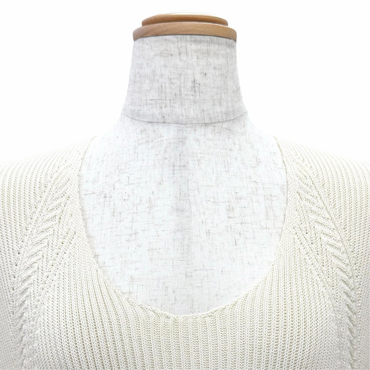 Excellent HERMES Best Sleeveless knit Ivory Rayon Women 34 66-7724