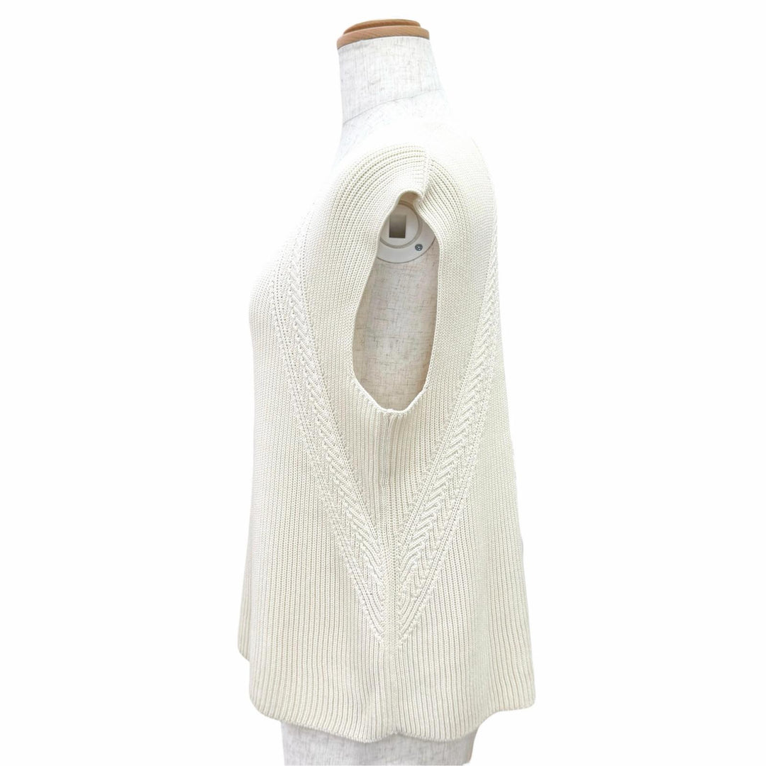 Excellent HERMES Best Sleeveless knit Ivory Rayon Women 34 66-7724