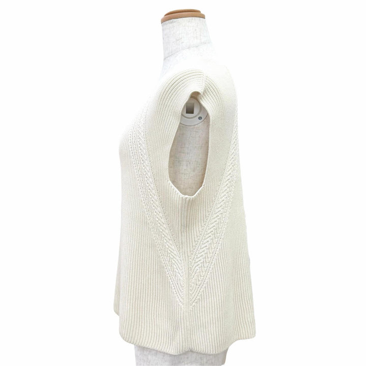 Excellent HERMES Best Sleeveless knit Ivory Rayon Women 34 66-7724