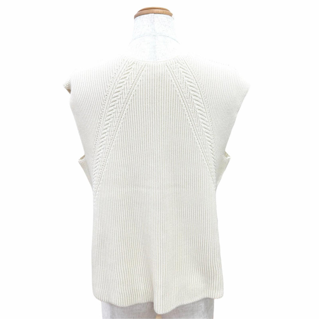 Excellent HERMES Best Sleeveless knit Ivory Rayon Women 34 66-7724