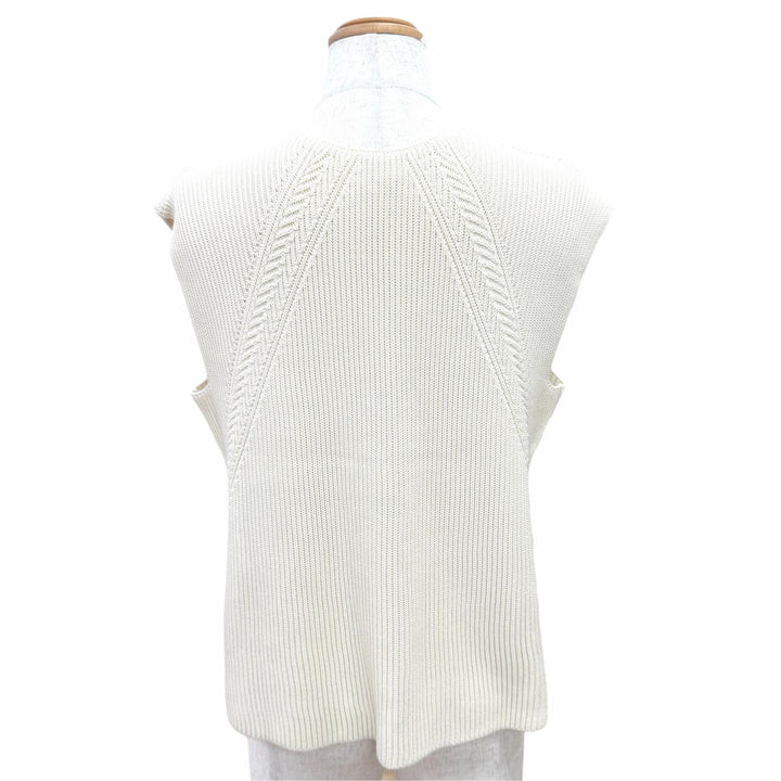 Excellent HERMES Best Sleeveless knit Ivory Rayon Women 34 66-7724
