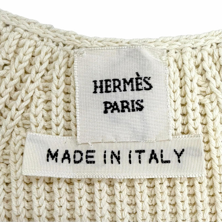 Excellent HERMES Best Sleeveless knit Ivory Rayon Women 34 66-7724