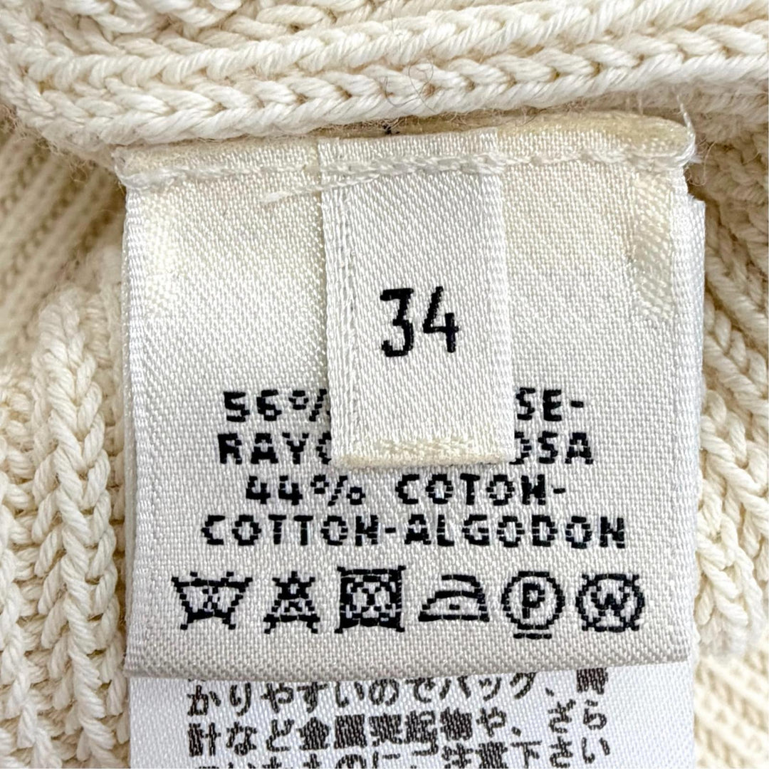 Excellent HERMES Best Sleeveless knit Ivory Rayon Women 34 66-7724