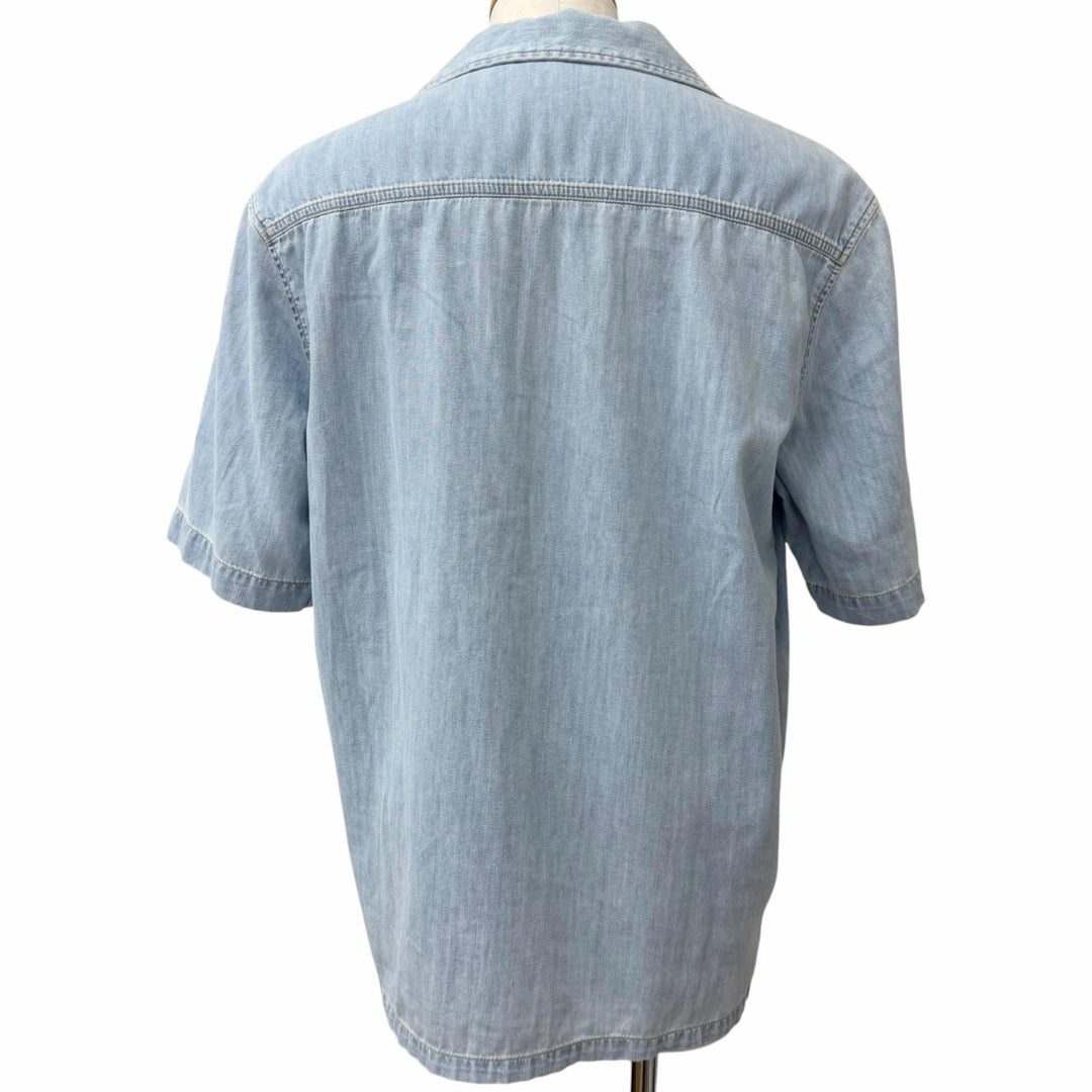 Excellent VERSACE Short sleeve shirt Baroque Medusa Button Open Collar