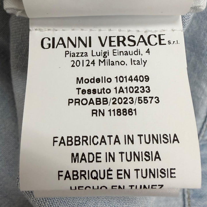 Excellent VERSACE Short sleeve shirt Baroque Medusa Button Open Collar