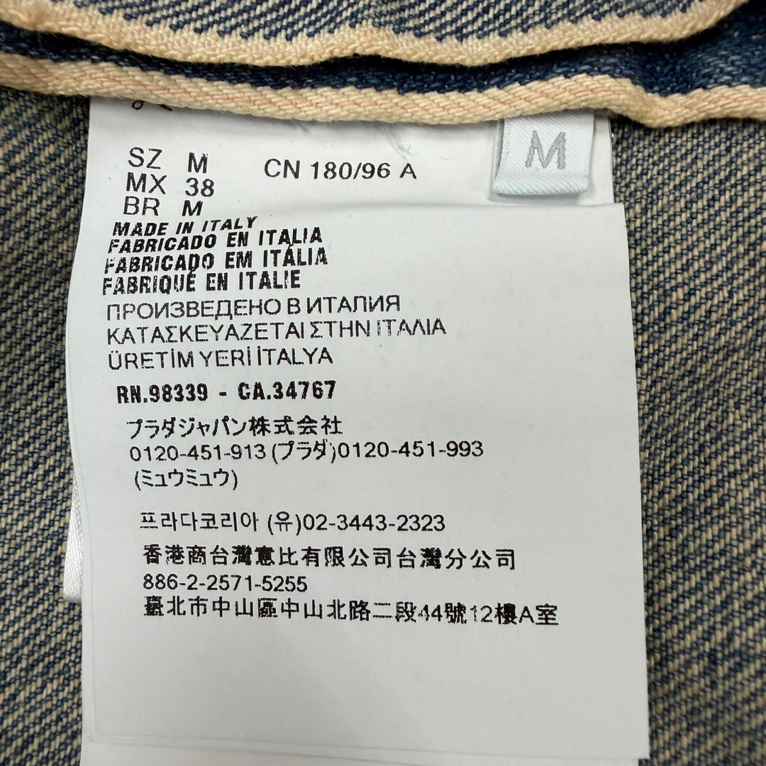 Excellent PRADA Short sleeve shirt Denim Jacket blue cotton mens M GEC068