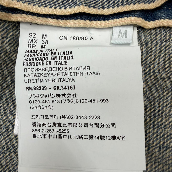 Excellent PRADA Short sleeve shirt Denim Jacket blue cotton mens M GEC068