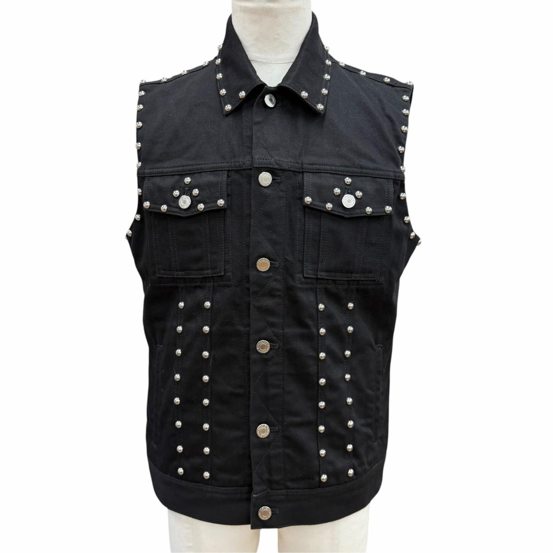 Great GIVENCHY Best Studded denim black cotton mens L 16S 0924 461