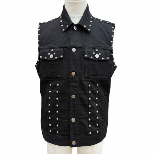 Great GIVENCHY Best Studded denim black cotton mens L 16S 0924 461