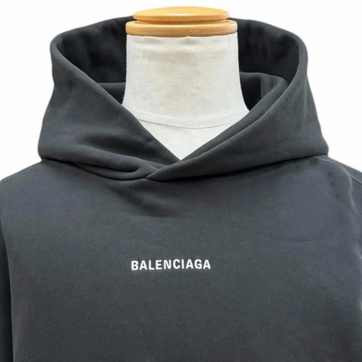 Excellent BALENCIAGA hoodie black cotton mens L 767877