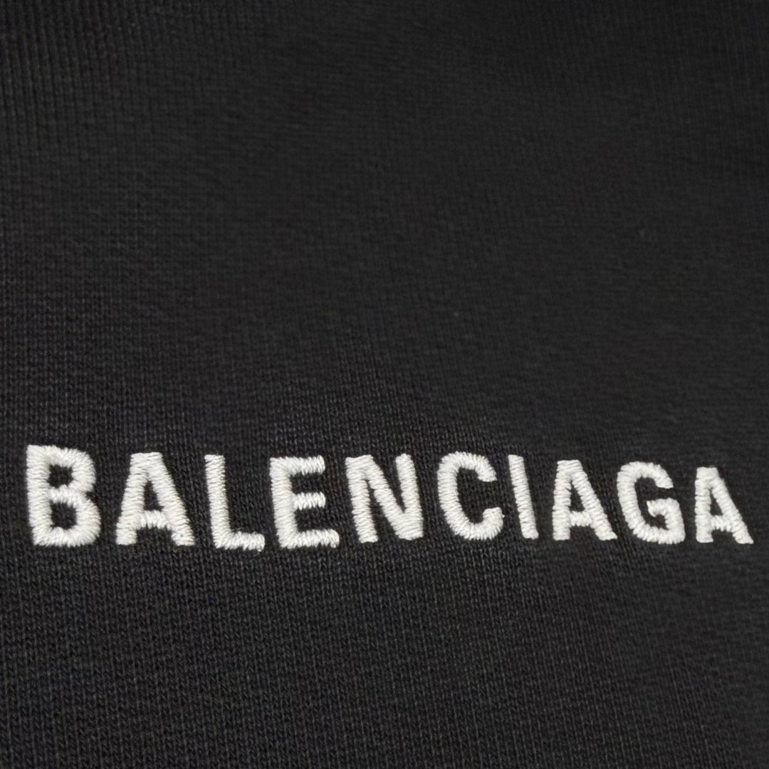 Excellent BALENCIAGA hoodie black cotton mens L 767877