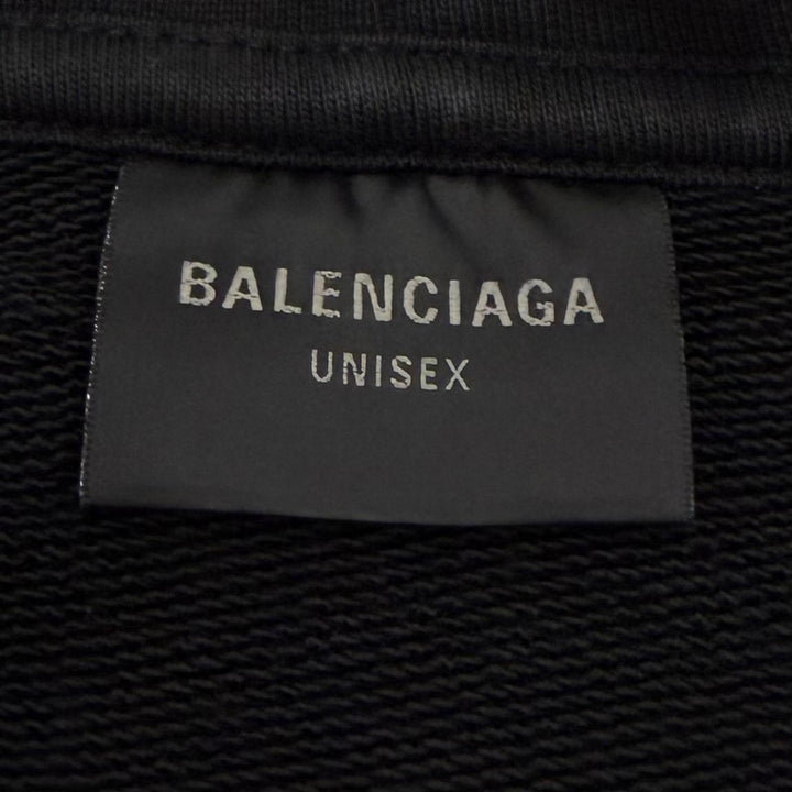 Excellent BALENCIAGA hoodie black cotton mens L 767877