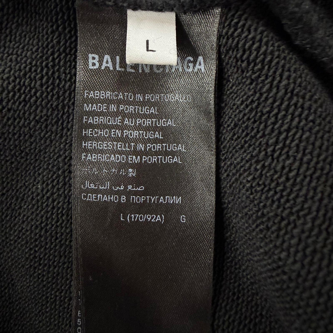 Excellent BALENCIAGA hoodie black cotton mens L 767877