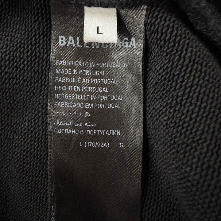 Excellent BALENCIAGA hoodie black cotton mens L 767877