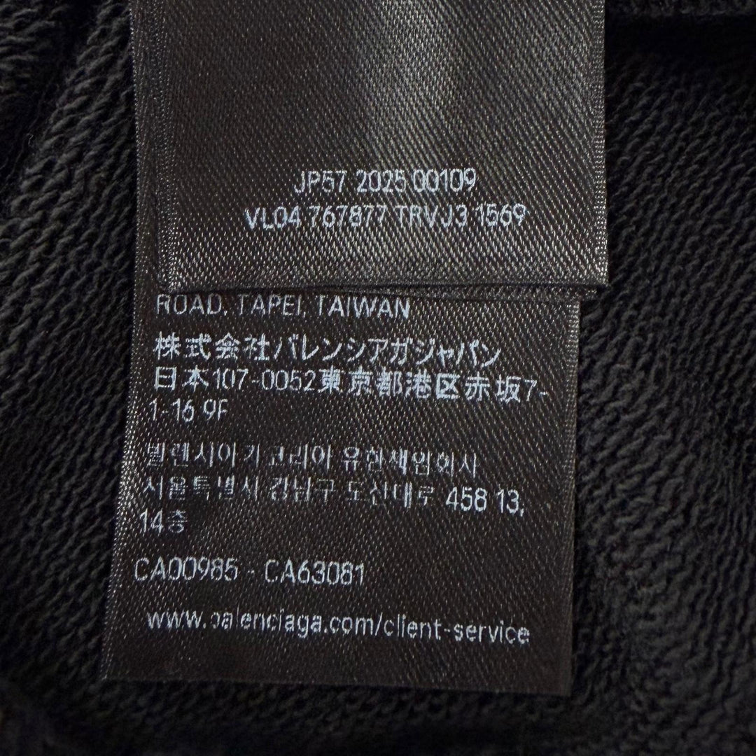 Excellent BALENCIAGA hoodie black cotton mens L 767877