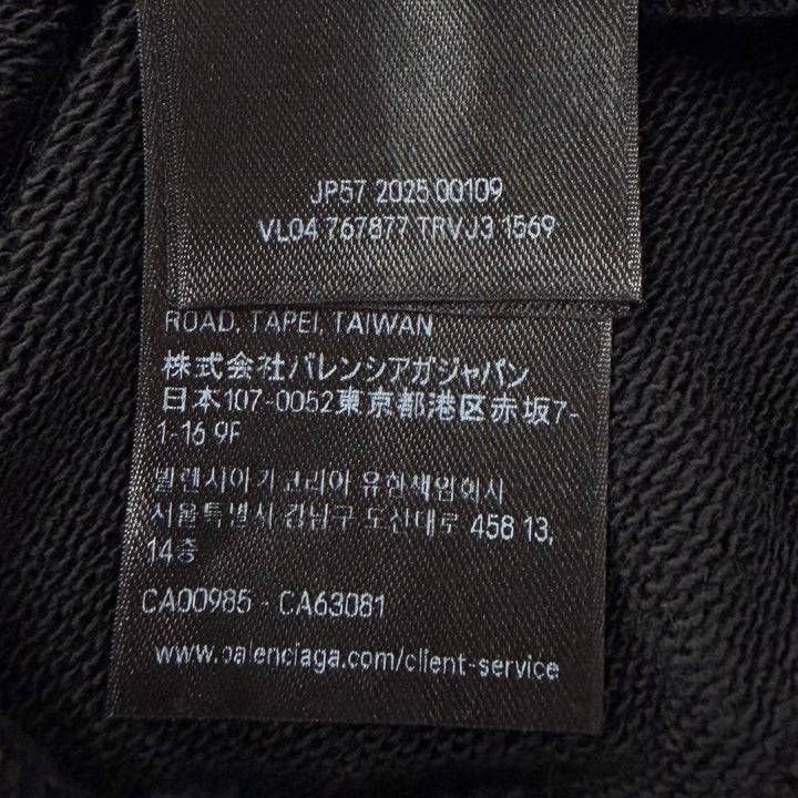 Excellent BALENCIAGA hoodie black cotton mens L 767877