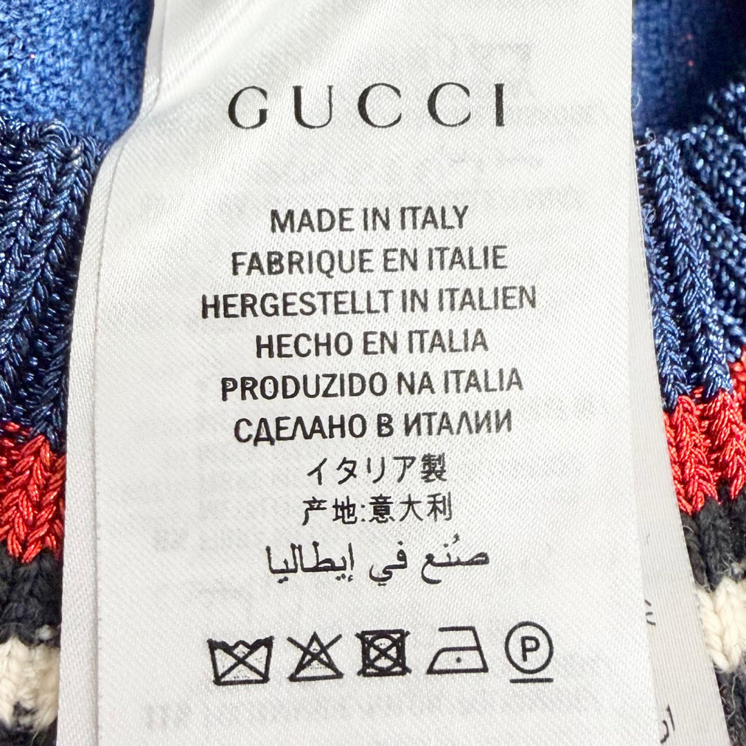 Excellent GUCCI cardigan Interlocking G Button Lame V-Neck XS 478730 X5Z75