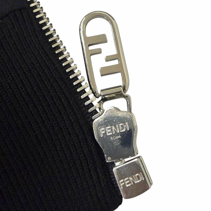 Pristine FENDI Best Pecan Stripe FF Logo Zip Terry Cloth Brown cotton