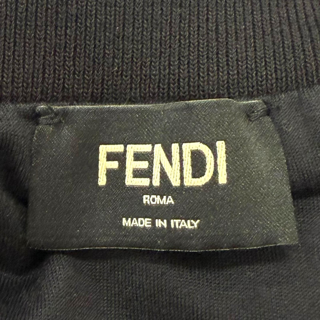Pristine FENDI Best Pecan Stripe FF Logo Zip Terry Cloth Brown cotton