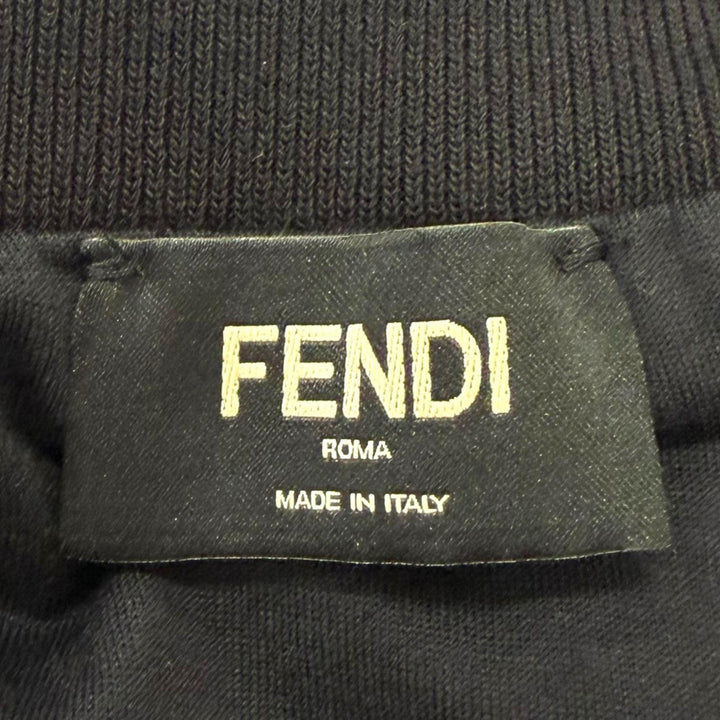 Pristine FENDI Best Pecan Stripe FF Logo Zip Terry Cloth Brown cotton