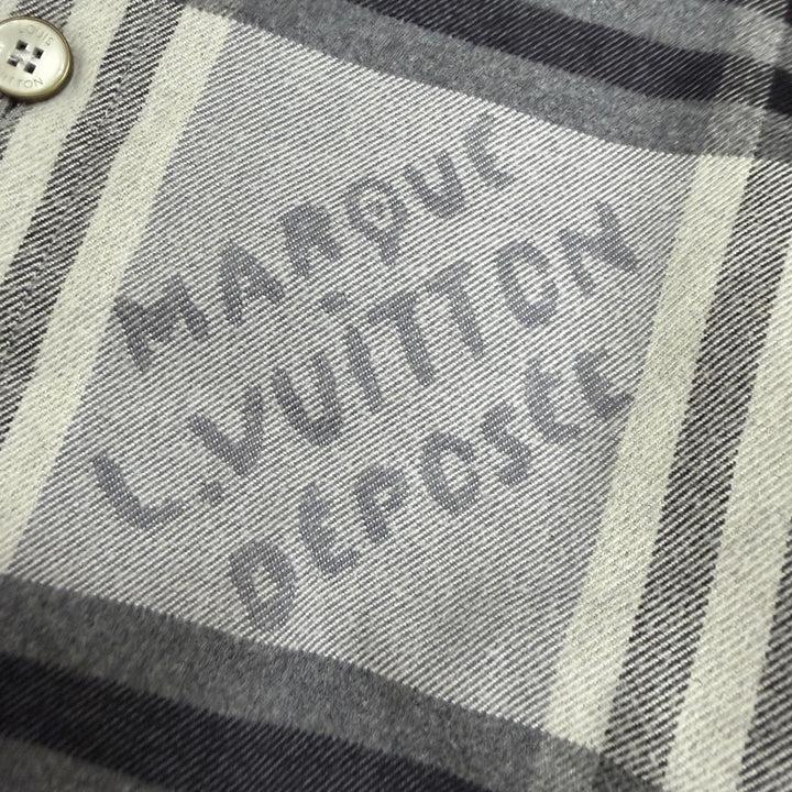 Great LOUIS VUITTON Long sleeve shirt check long sleeve gray cotton