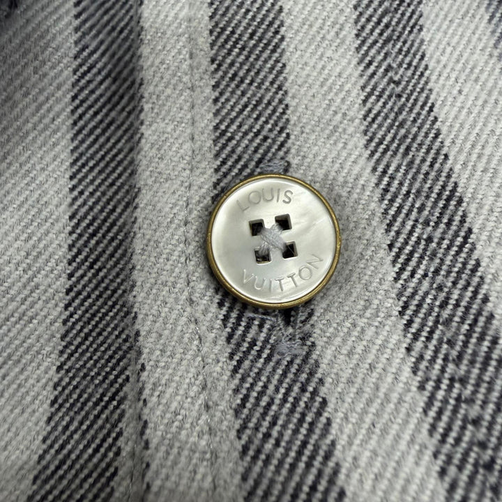 Great LOUIS VUITTON Long sleeve shirt check long sleeve gray cotton