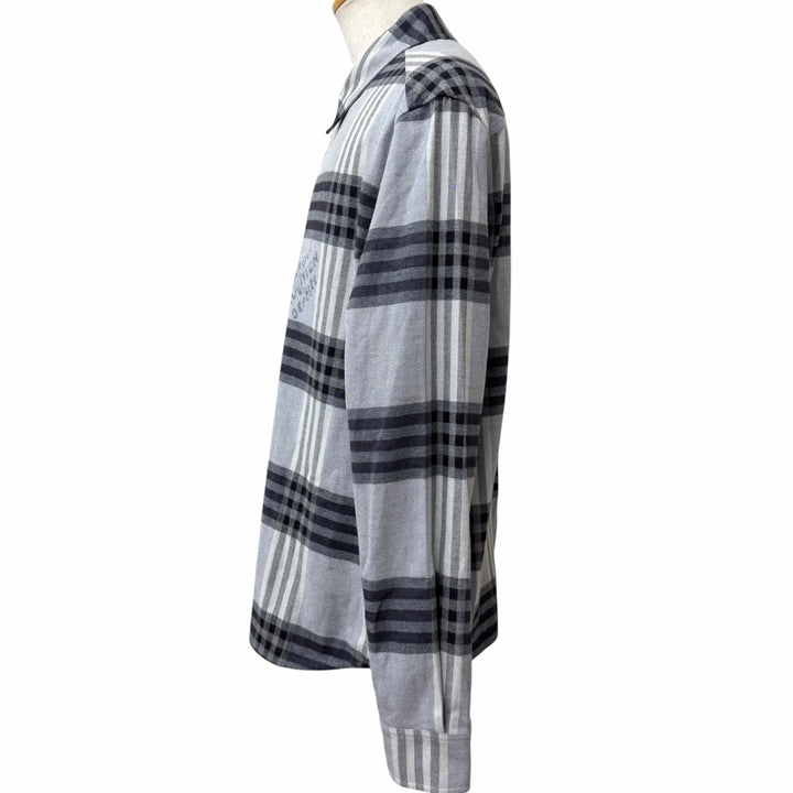 Great LOUIS VUITTON Long sleeve shirt check long sleeve gray cotton