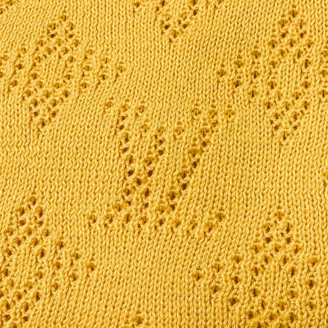 Excellent LOUIS VUITTON sweater Perforated Monogram Long Sleeve Knit yellow S