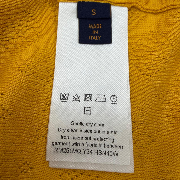 Excellent LOUIS VUITTON sweater Perforated Monogram Long Sleeve Knit yellow S