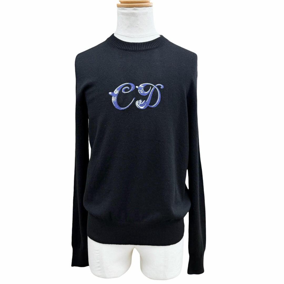 Pristine DIOR KENNY SCHARF sweater Logo embroidered knit cashmere S 193M637AT326
