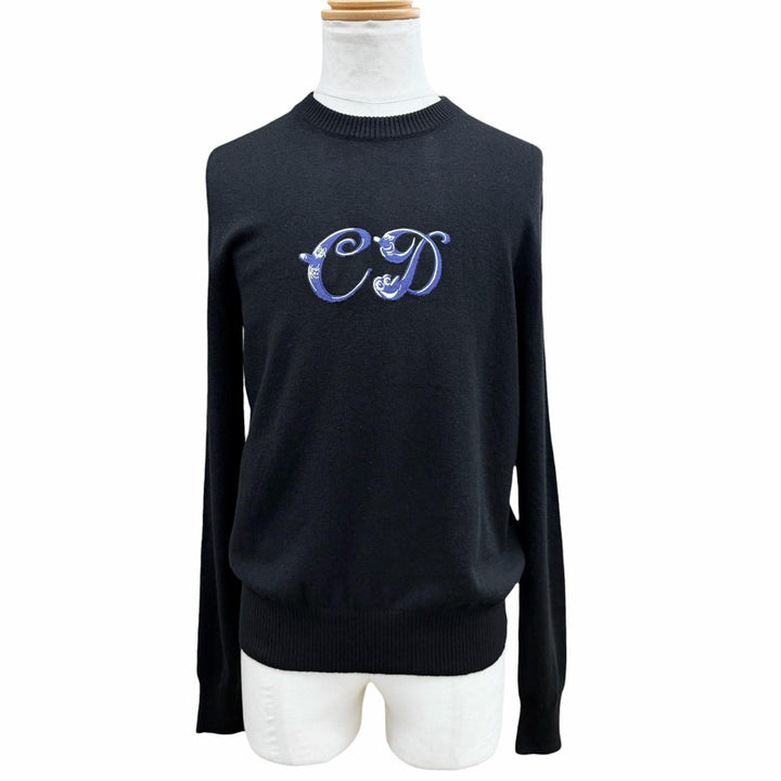 Pristine DIOR KENNY SCHARF sweater Logo embroidered knit cashmere S 193M637AT326