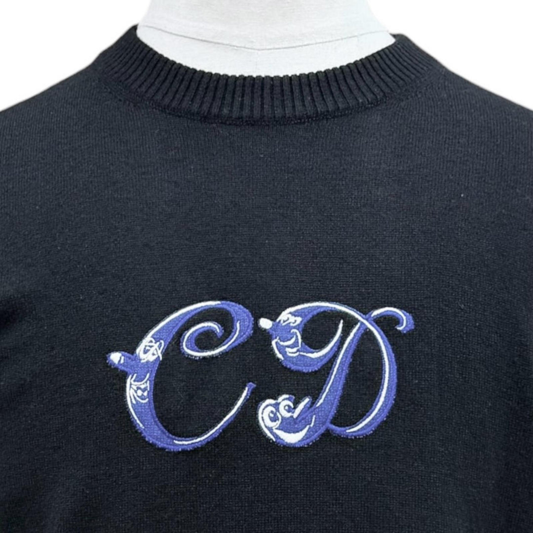 Pristine DIOR KENNY SCHARF sweater Logo embroidered knit cashmere S 193M637AT326
