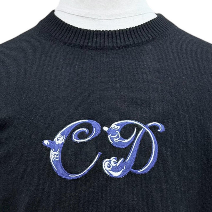 Pristine DIOR KENNY SCHARF sweater Logo embroidered knit cashmere S 193M637AT326